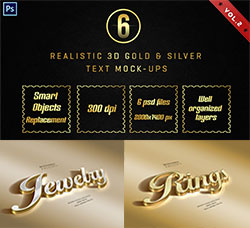 极品PS样式－3D金银字效(含6个PSD源文件/高清视频教程)：3D Golden & Silver Layer St